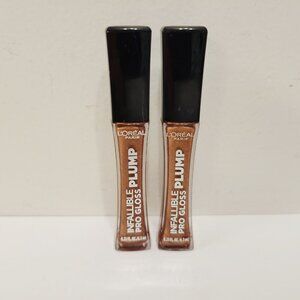 2 L'Oreal Paris Infallible Pro lip Gloss Plump #607 Sunlit Shimmer